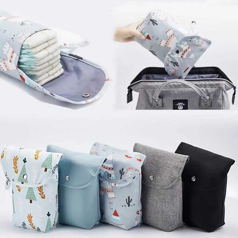 Baby Diaper Bag Waterproof Wet Dry Pack Mummy Storage Pouch Nappy Organizer Insert Tote Purse Travel Stroller Carry BagC250326
