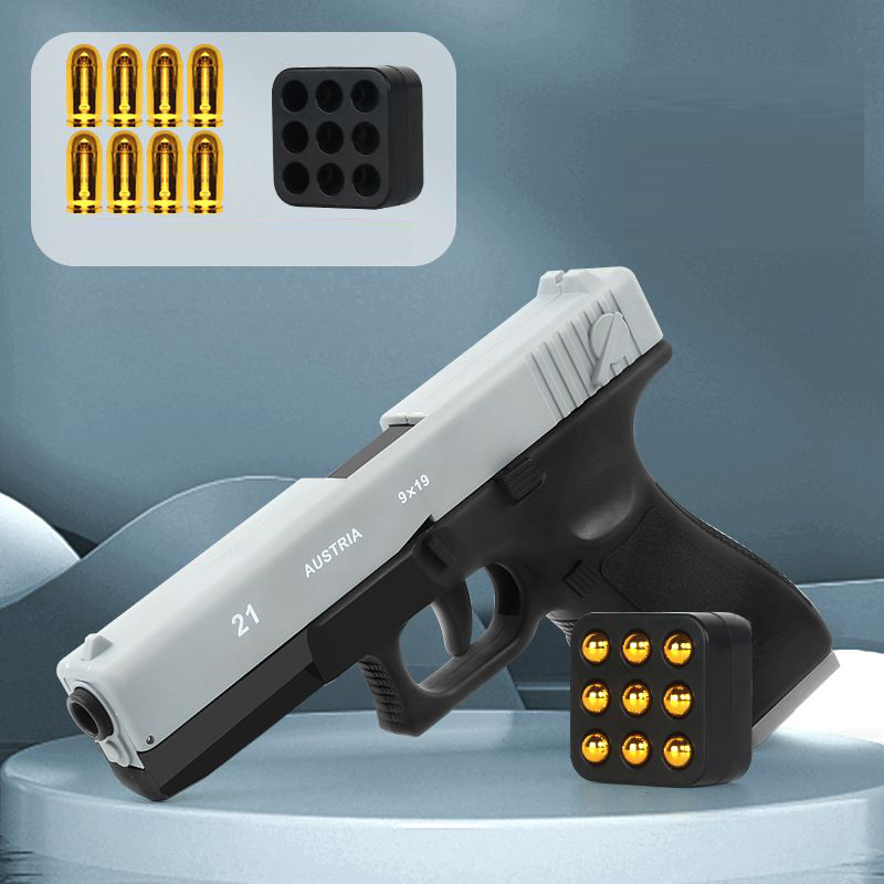 Automatic Shell Ejection Pistol Laser Version Toy Gun Blaster Model Props for Adults Kids Outdoor Games