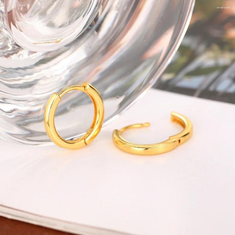 Hoop Earrings Huitan Minimalist Glossy 925 Sterling Silver For Women Mini Trendy Office Daily Accessories Chic Party Jewelry