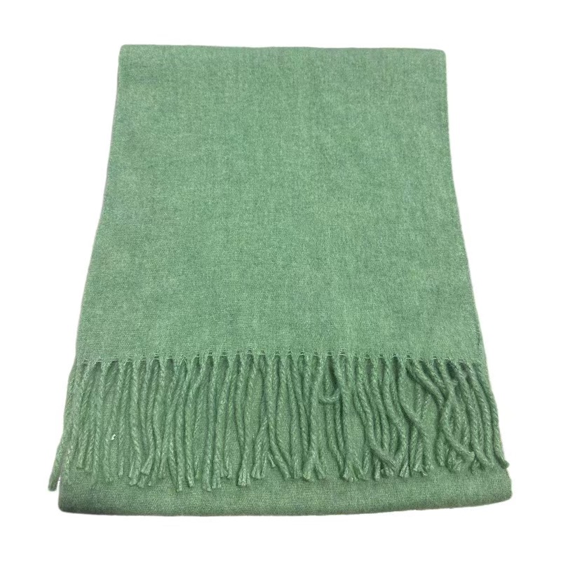 T127 new winter high-grade pure color clip flower wool scarf female winter Korean style comfortable warm scarf neck