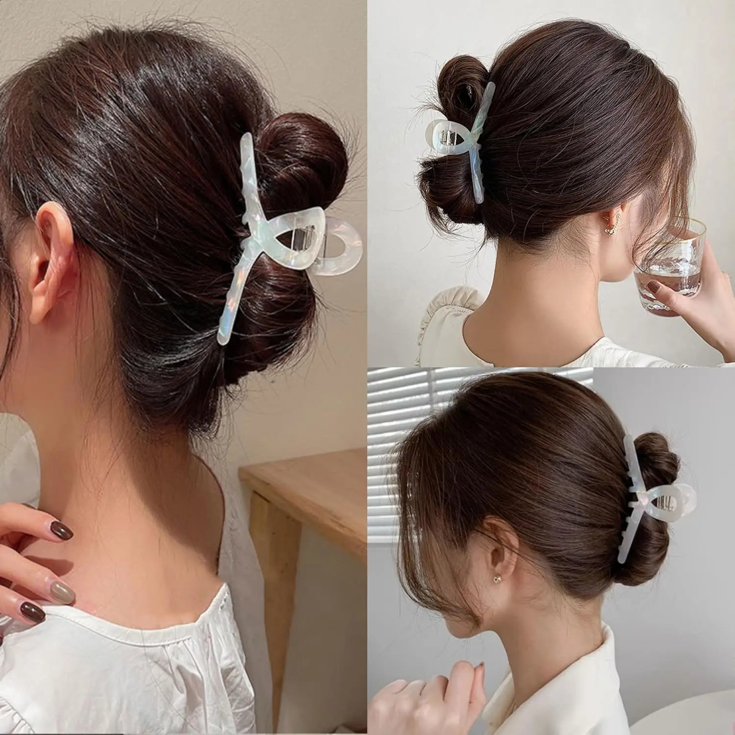 3 Pcs Hair Clips Tortoiseshell Claw Cellulose Acetate Jaw Clip Celluloid French n 4.2 Hair Barrettes Grip Leopard Print C 250120