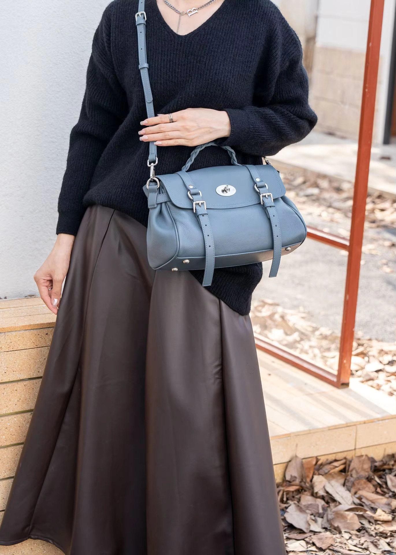 New Genuine Leather Women Tote Handbag Braid Top Handle Exquisite Design Shoulder Bag Fashion Ladies Crossbody Bags