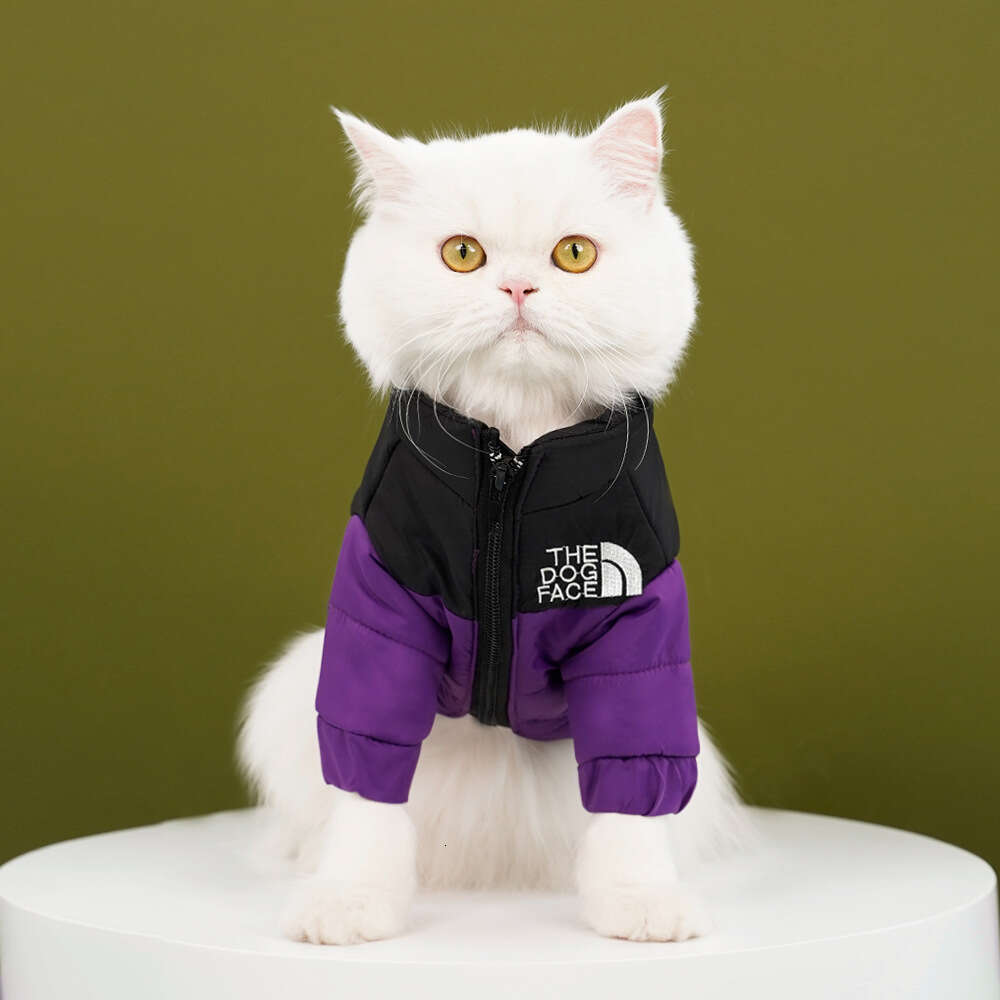 Autumn and Winter Dog Apparel The Dog Face Dogs Clothes Designer Pets Clothing Windproof Warm Pet Vest for French Bulldog Bichon Chihuahua Poodle Blac