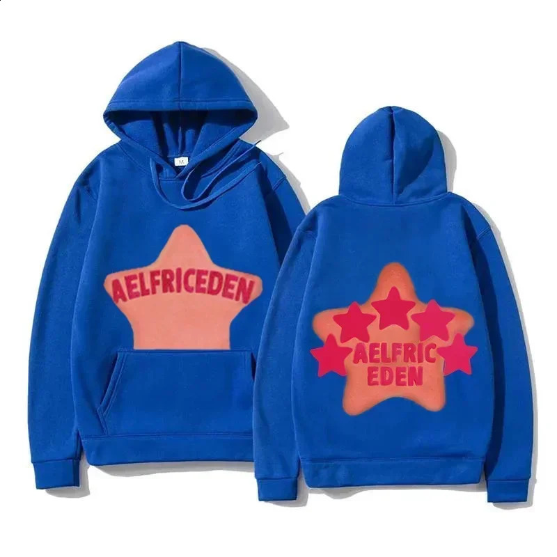 European and American Style Pattern Hoodie Pink Star Print Hoodie Mens and Womens Sweaters Loose Casual Pure Cotton Pullover 250117