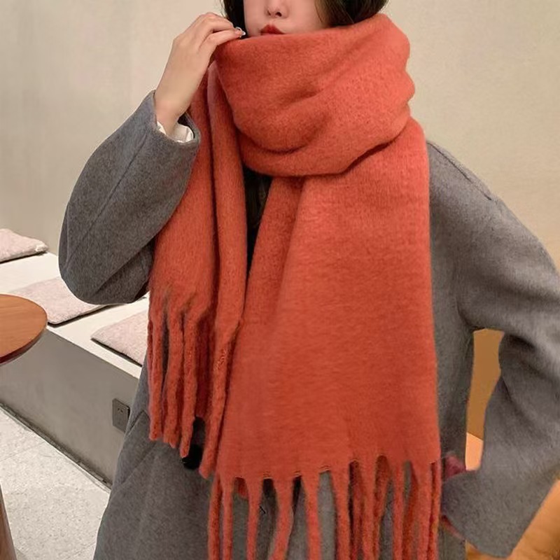 T126 scarf women's winter high-grade plaid cashmere scarf couple all-match warm shawl thick neck