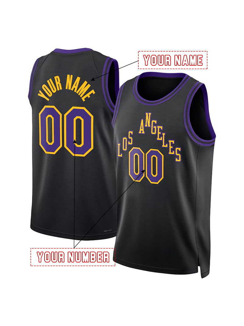 Doncic77 Custom Basketball 2024/25 City Basketball Jerseys James Bryant Reaves Any Name Any Number Black White Purple