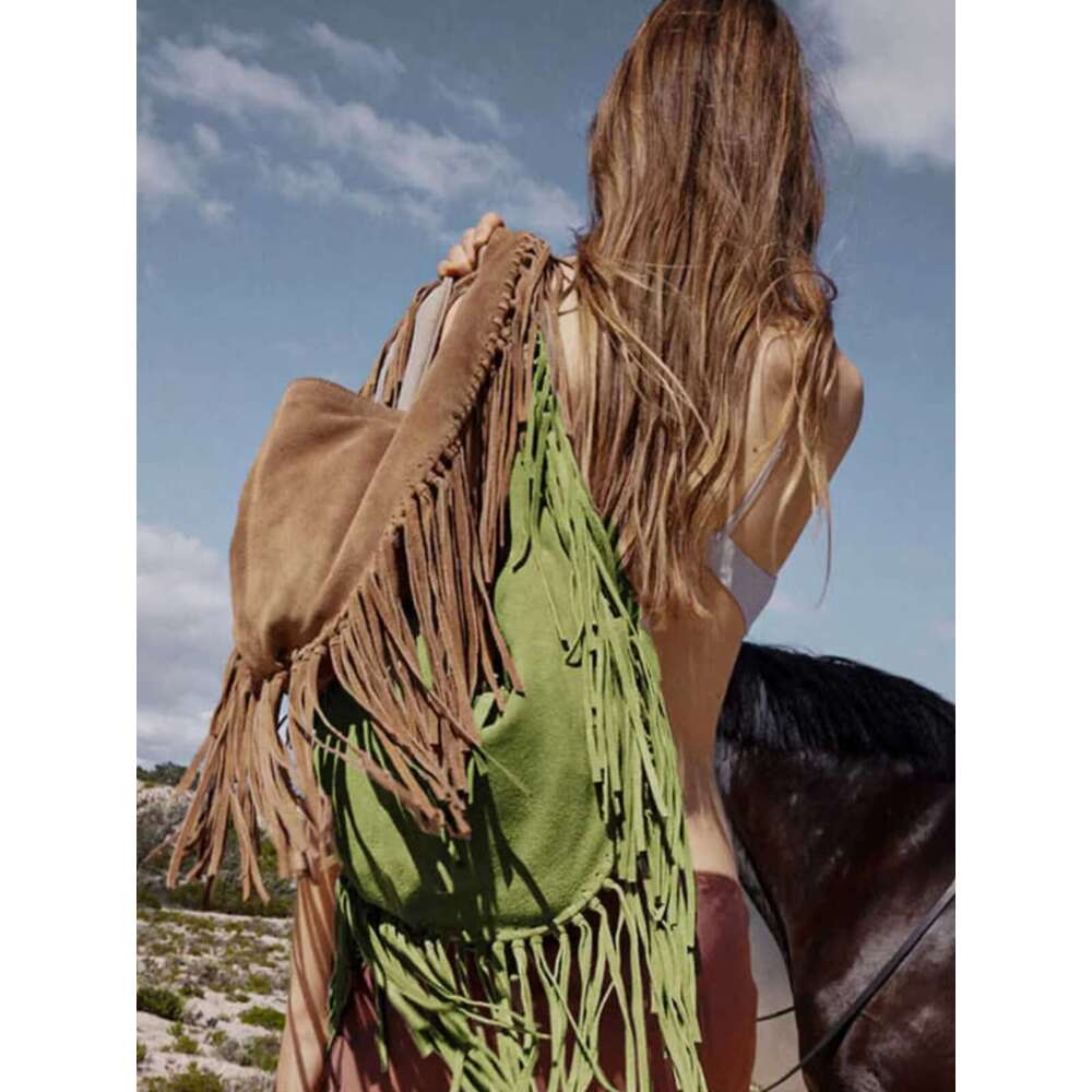 Women Suede Shoulder Stylish Crossbody Large Capacity Casual Tote Purse Solid Color Adjustable Strap Vintage Satchel Bag