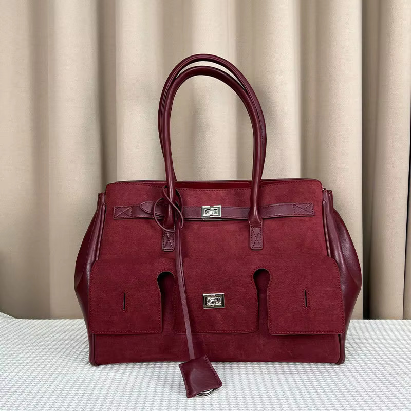 Black Brand Motorcycle Tote Large Capacity Women Leather Sliver Buckle Design Shoulder Handbag White Shopper Bag