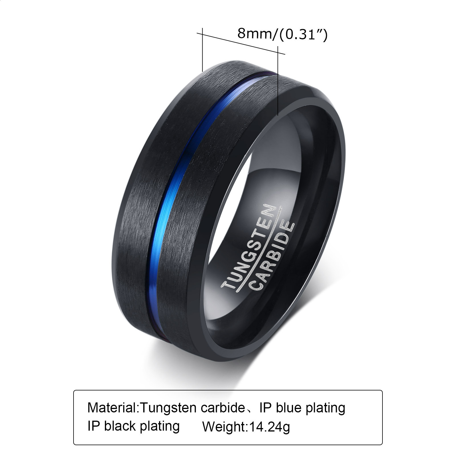 Men rings index finger ring 8mm bottle opening tungsten steel ring fashion mens Ring Jewelry tcr-039