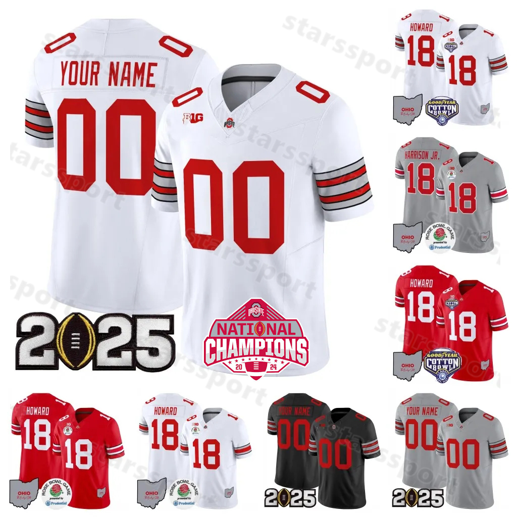 4 Smith Ohio States 2025 College Football National Champion Buckeyes Jersey Will Howard Treveyon Henderson Downs Cody Simon Burke Stroud Miyan Egbuka