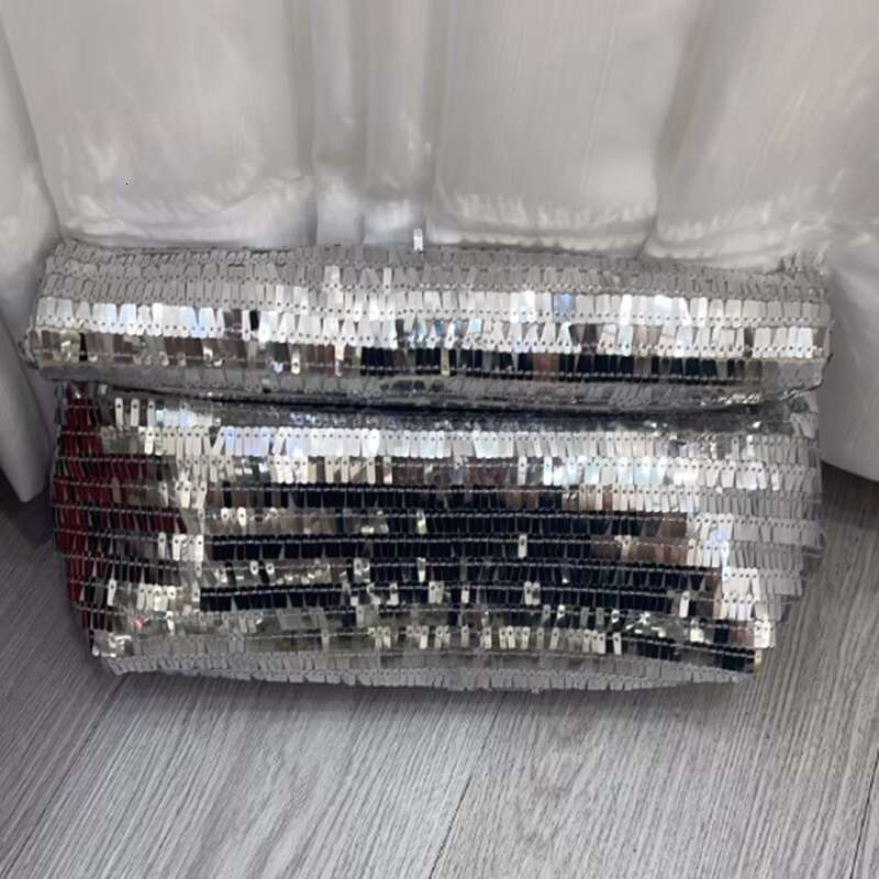 Red Sequin Personality Lazy Casual Clutch Leather Soft Phone Women High Quality Dinner Bag