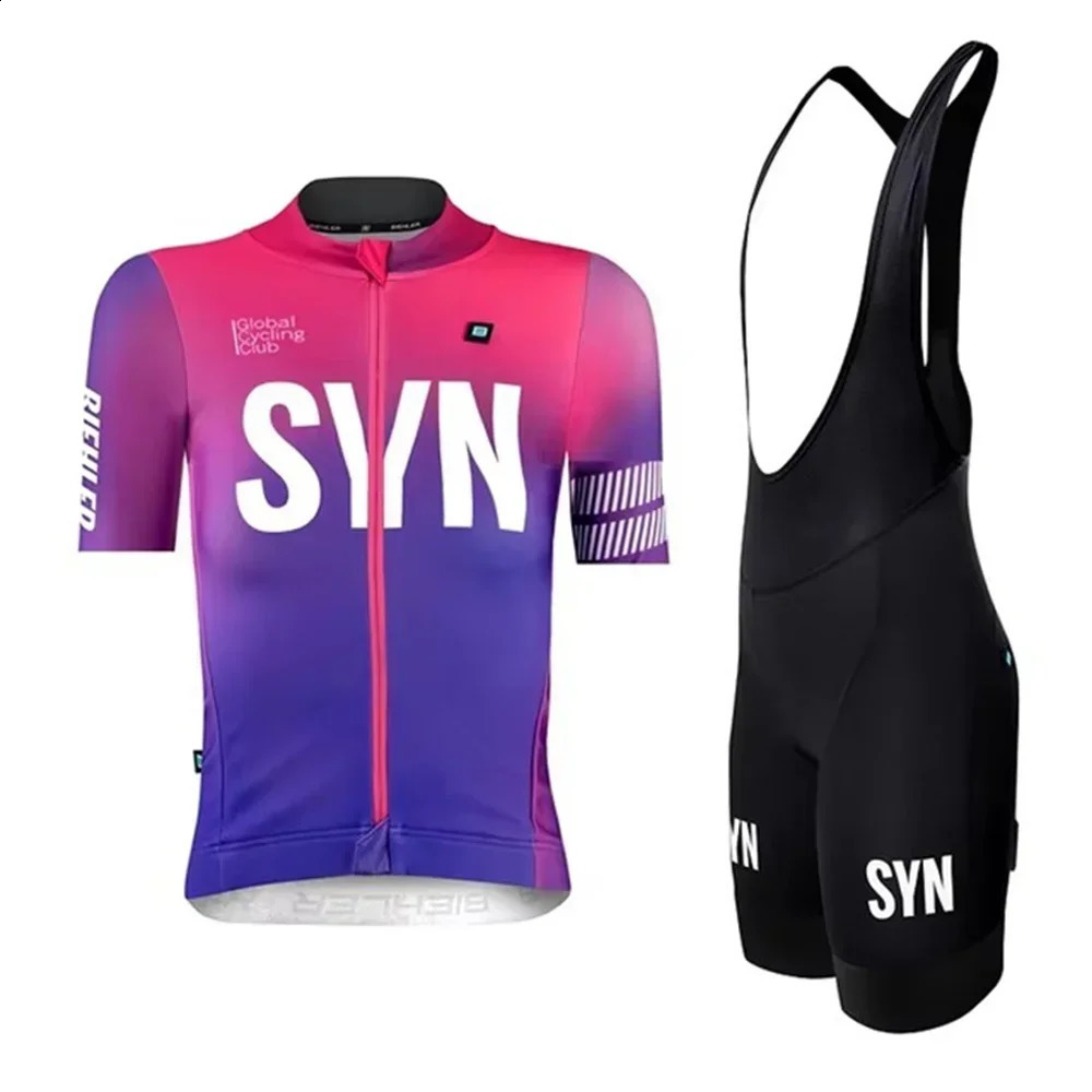 Summer SYN Team Cycling Set Women SYNDICATE Short sleeve Jersey and Bib Shorts Pro Race Bicycle Clothing Suit 250117