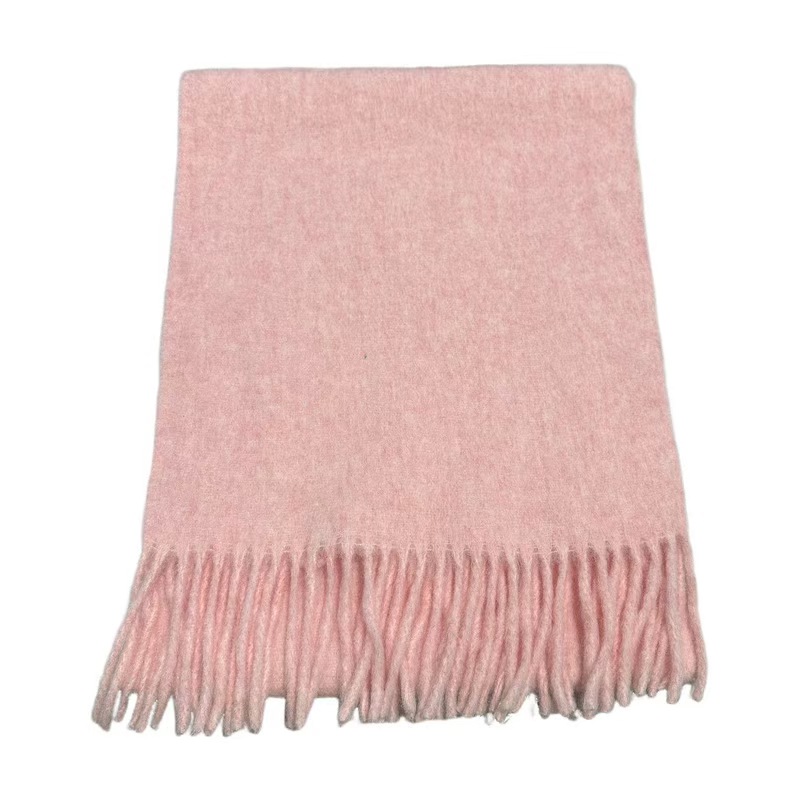 T127 new winter high-grade pure color clip flower wool scarf female winter Korean style comfortable warm scarf neck