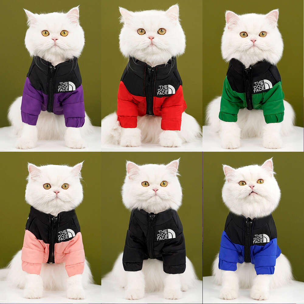 Autumn and Winter Dog Apparel The Dog Face Dogs Clothes Designer Pets Clothing Windproof Warm Pet Vest for French Bulldog Bichon Chihuahua Poodle Blac