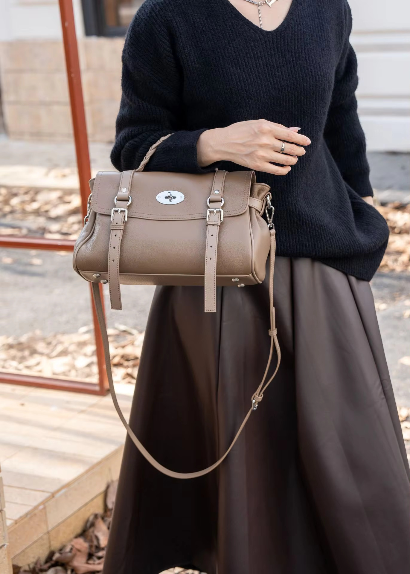 New Genuine Leather Women Tote Handbag Braid Top Handle Exquisite Design Shoulder Bag Fashion Ladies Crossbody Bags