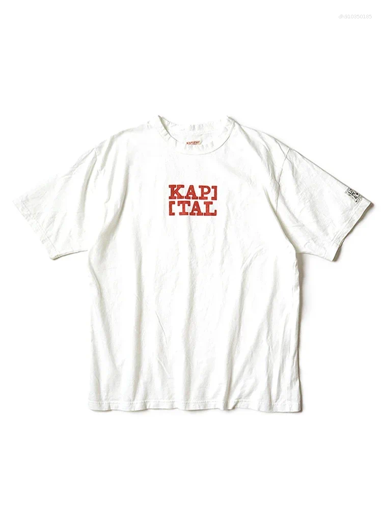 Men's T Shirts 24SS Kapital Hirata And Hiroshi Casual Unisex Trendy Printed Logo Short Sleeved T-shirt Summer