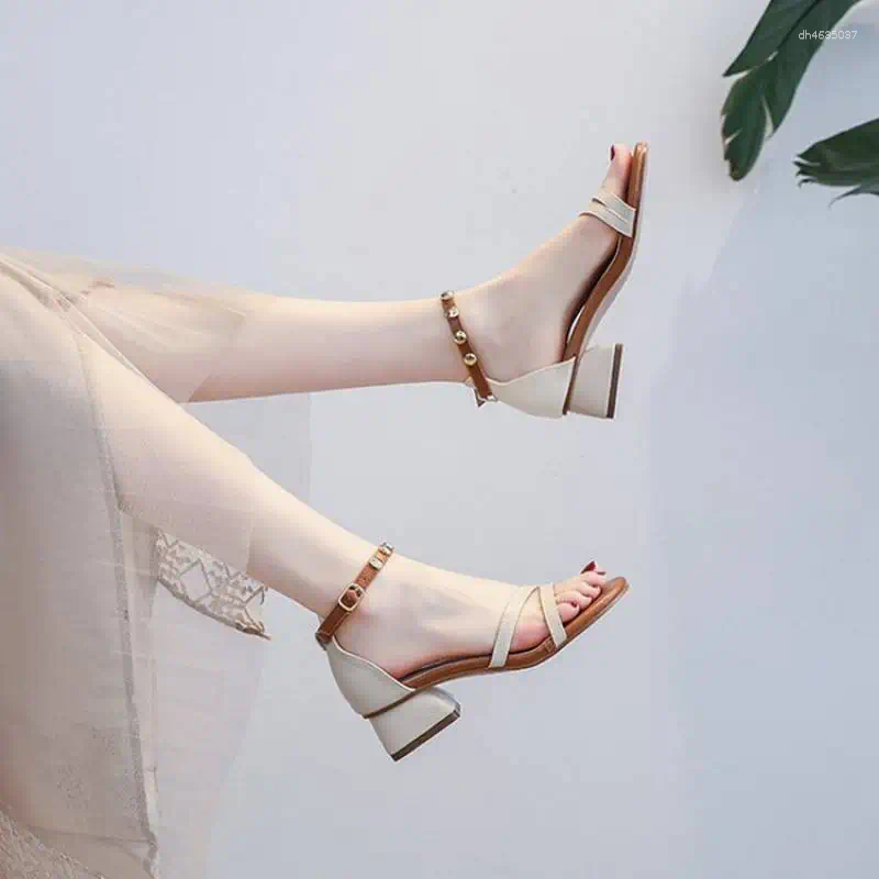 Sandals Designer Heel Shoes For Women Wedges Elegant Rivet Summer Sexy 2025 Gladiator Sandal Woman Vwifw Gray 35-40 hurenlakeshoes