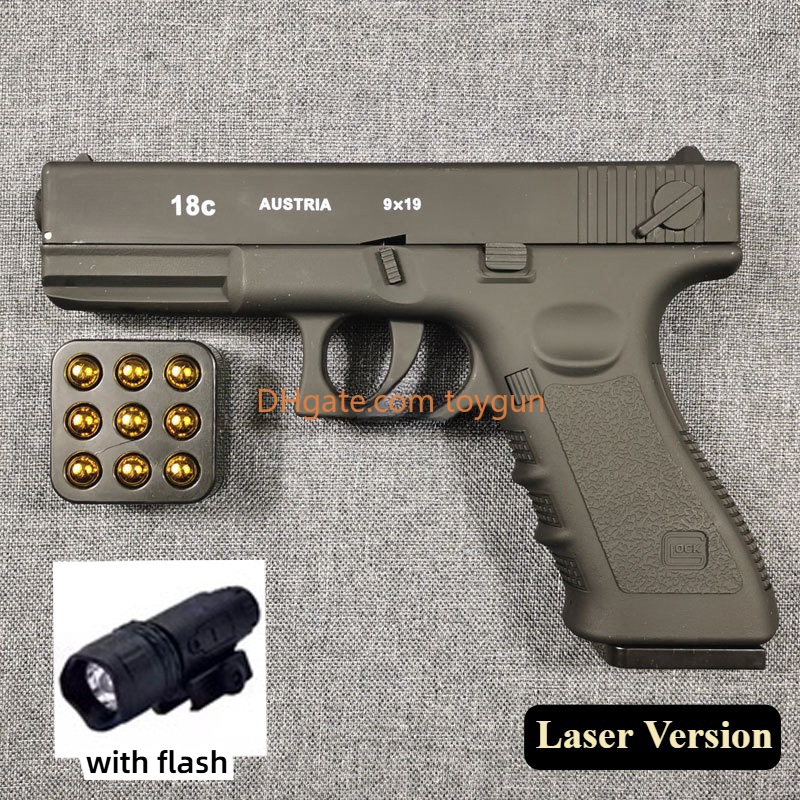 G21 Colt Pistol Automatic Shell Ejection Pistol Laser Version Look Real Moive Prop Toy Gun For Adults Kids Outdoor Games Prop Interactive Birthday Gif