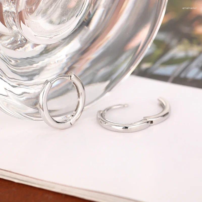 Hoop Earrings Huitan Minimalist Glossy 925 Sterling Silver For Women Mini Trendy Office Daily Accessories Chic Party Jewelry