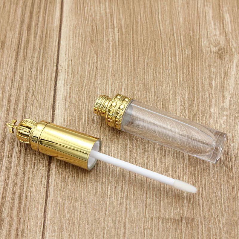 8ml DIY Empty Lips Gloss Bottle Containers Make Up Tool Cosmetic Gold Crown Plastic LipGloss Tubes Qrmlj