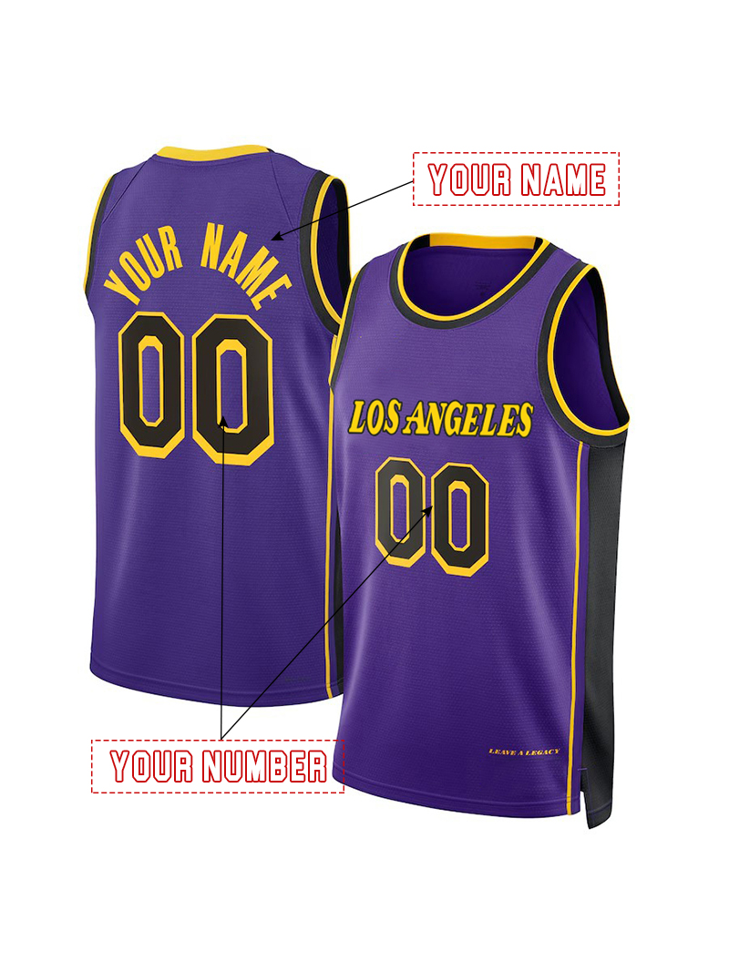 Doncic77 Custom Basketball 2024/25 City Basketball Jerseys James Bryant Reaves Any Name Any Number Black White Purple
