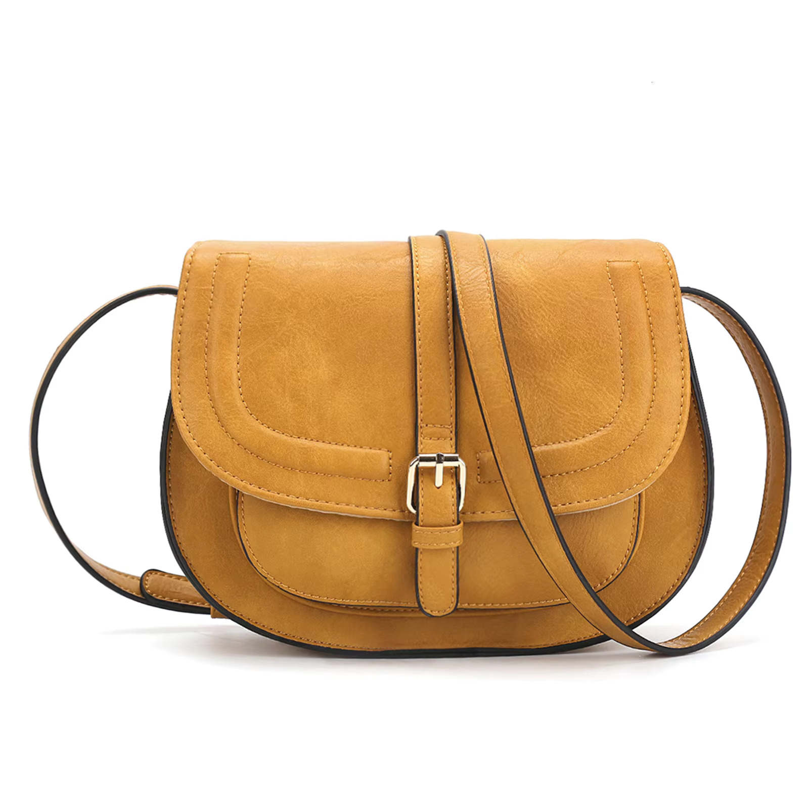 AFKOMST Crossbody For Women Small Satchel And Shoulder Bag Vintage Saddle Handbags Vegan Leather Ct20154e PU BagVoyage
