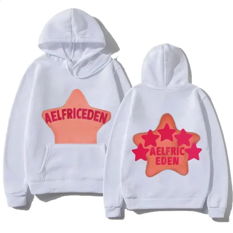 European and American Style Pattern Hoodie Pink Star Print Hoodie Mens and Womens Sweaters Loose Casual Pure Cotton Pullover 250117