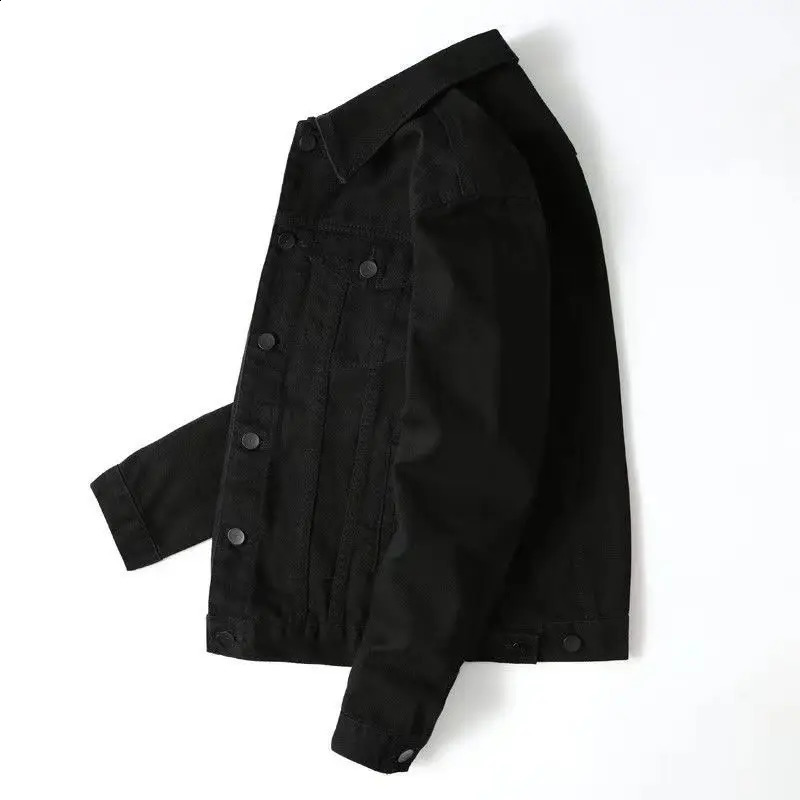 Casual Denim Coat Mens and Womens Spring Autumn Models Clothing 2024 Simple White Lapel Jacket Trendy Top 250110Z