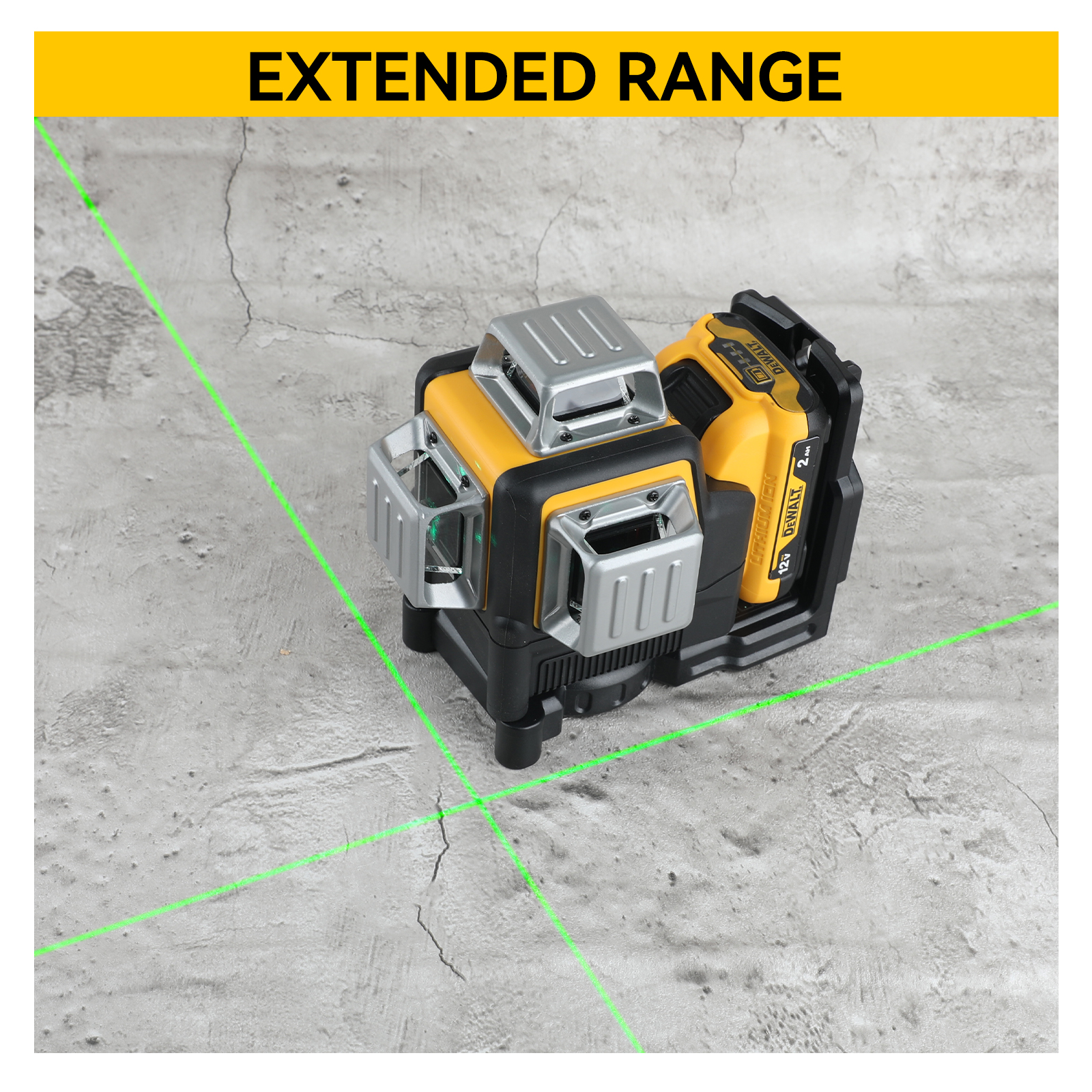 Dewalt DW089LG 3 SidesX360 Degree Vertical 12V Lithium Battery 12 Lines Laser Green Meter FOR Outdoor work