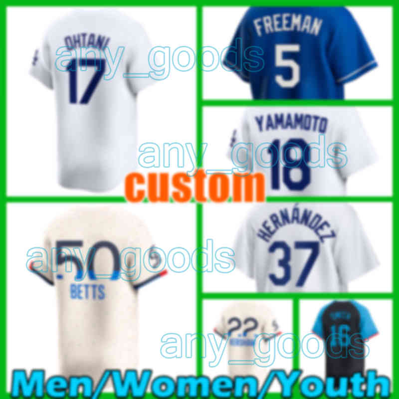 17 Shohei Ohtani Baseball Jersey 5 Freddie Freeman 50 Mookie Betts 18 Yoshinobu Yamamoto 8 Enrique Teoscar Hernandez Clayton Kershaws Max Muncy Fernando Valenzuela