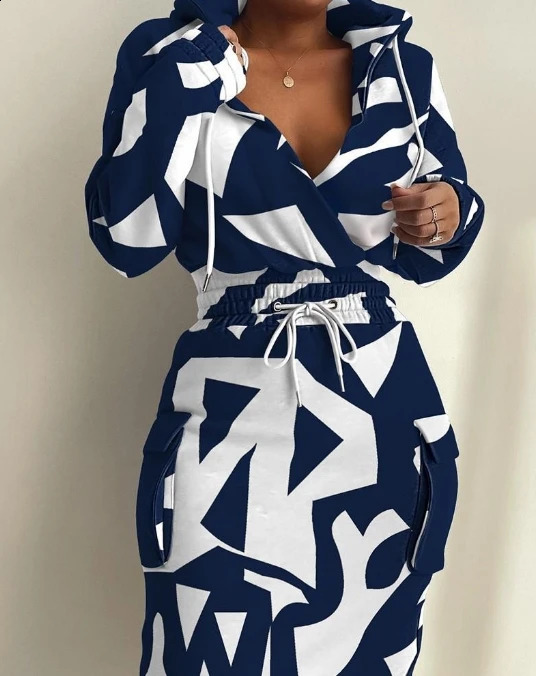 Womens Dresses Spring Fashion Camouflage Print Waist Drawstring Pocket Long Sleeved Casual Daily Midi Dress 250206