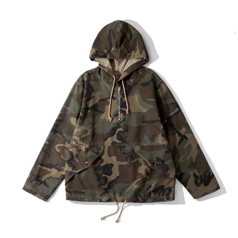 Camo Hooded Windbreaker Coat, Combat Jacket, Camping Hiking Hunting Outdoor Trekking Parka ECWCS PARKA