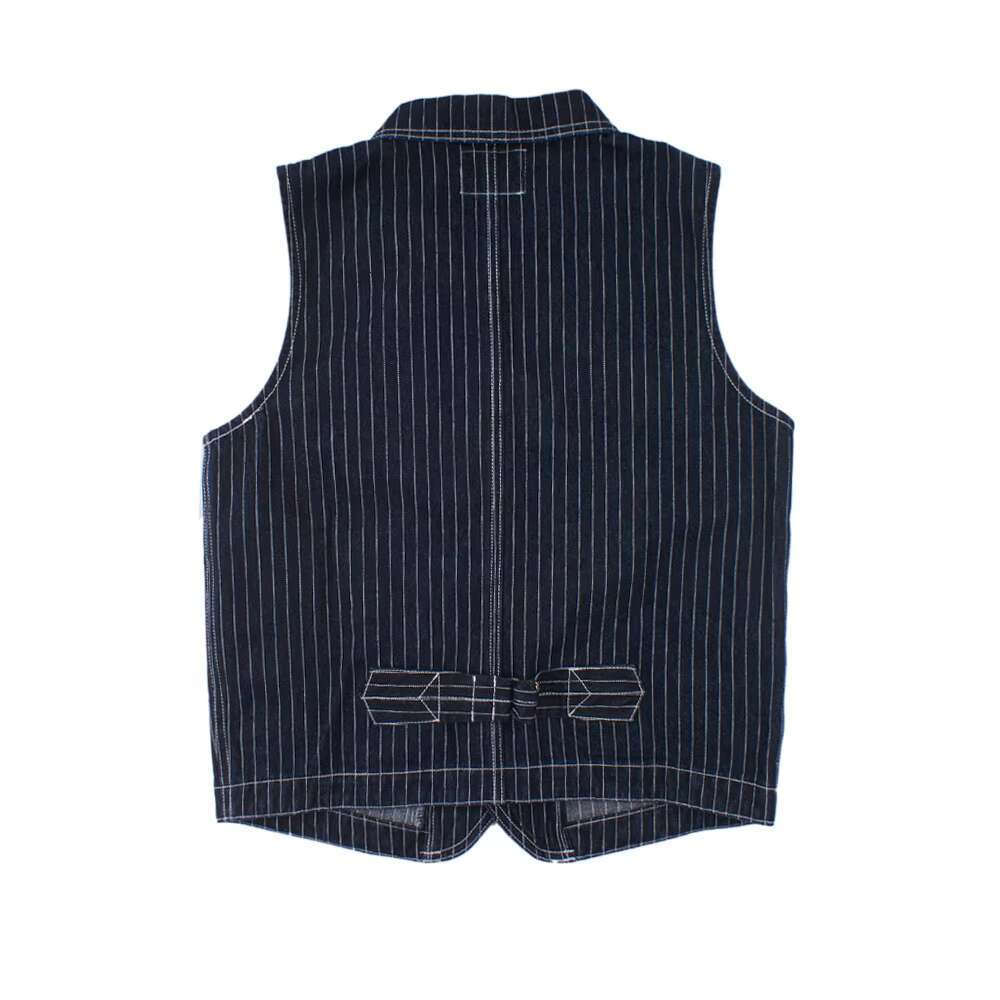 Men's Striped Denim Vest Suit Hunting Waistcoat Outdoor Trekking Hiking Sport Lapel Locomotive Multi Pocket Spring, Winter, New
