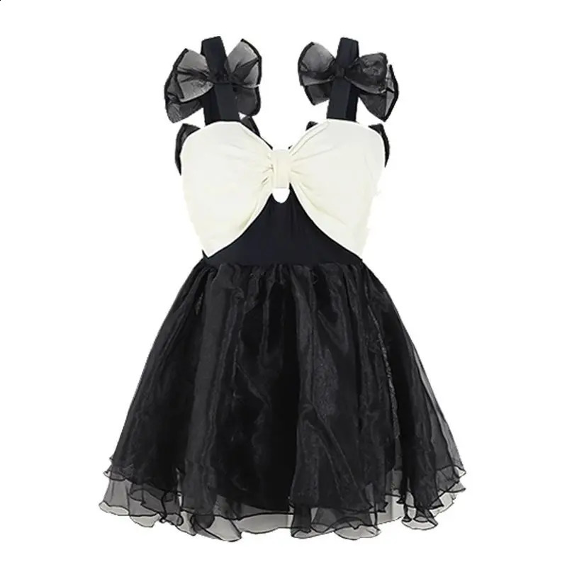 Women Japanese Style Bow Sweet Kawaii Patchwork One Piece Swimsuits Summer Sexy Sling Sleeveless Slim Mini Beach Dress Swimwear 250121