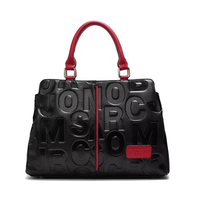 Aidrani 2024 Genuine leather New High Quality Cowhide Women's Handbag Fashion Letter Printed Large Bag