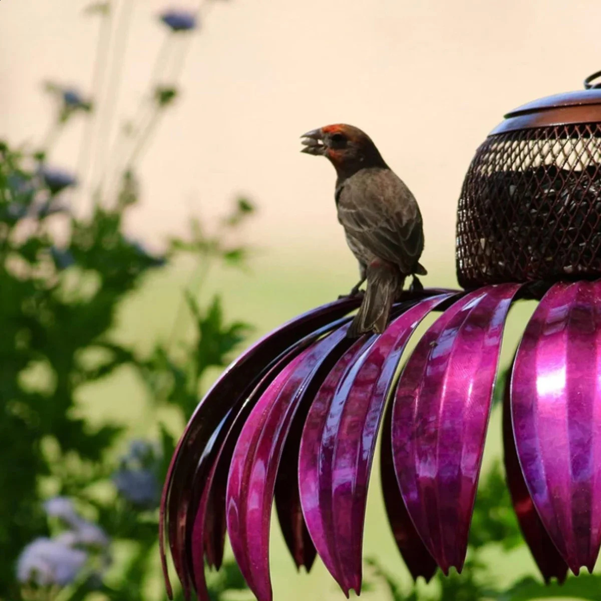 1pc Vertical Bird Feeder Anti Squirrel and Hummingbird Feeder Art Metal Flower Rack Outdoor Garden Yard Decoration 250121