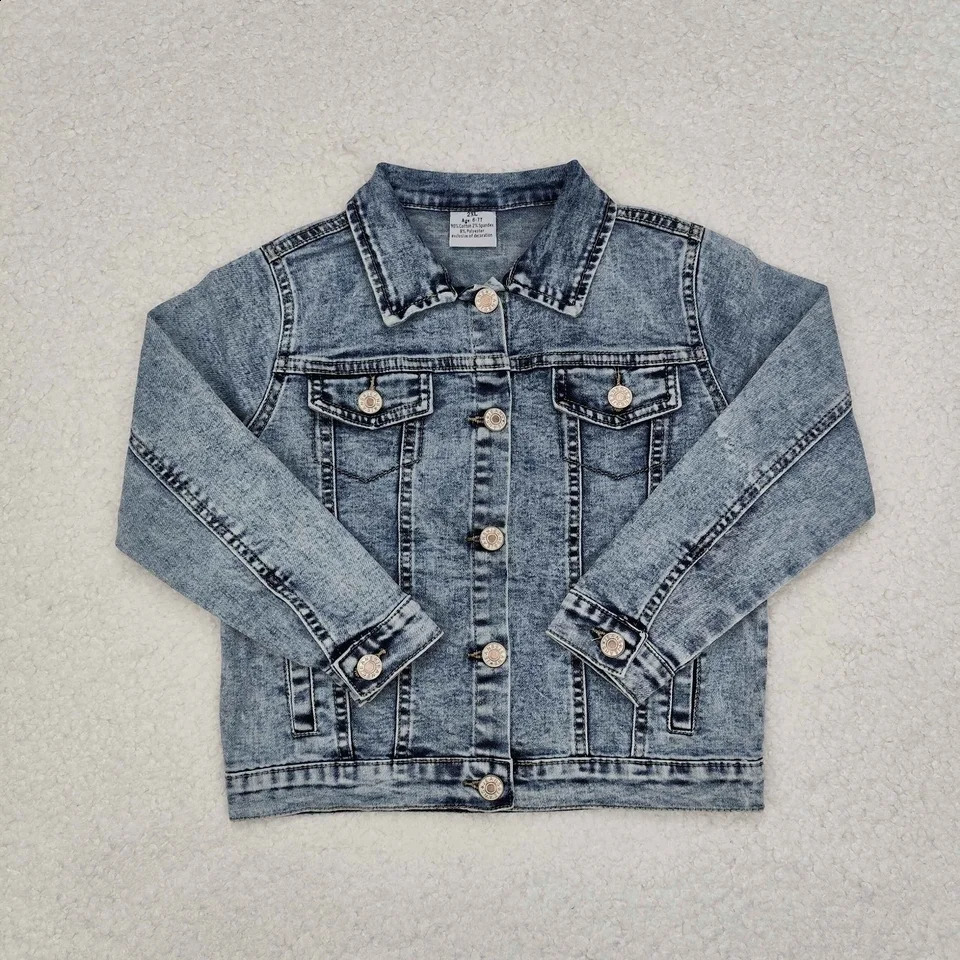 Wholesale Baby Boy Girl Long Sleeves Jeans Coat Toddler Fall Winter Buttons Infant Contrast Denim Jacket Children Kids Clothes 250121
