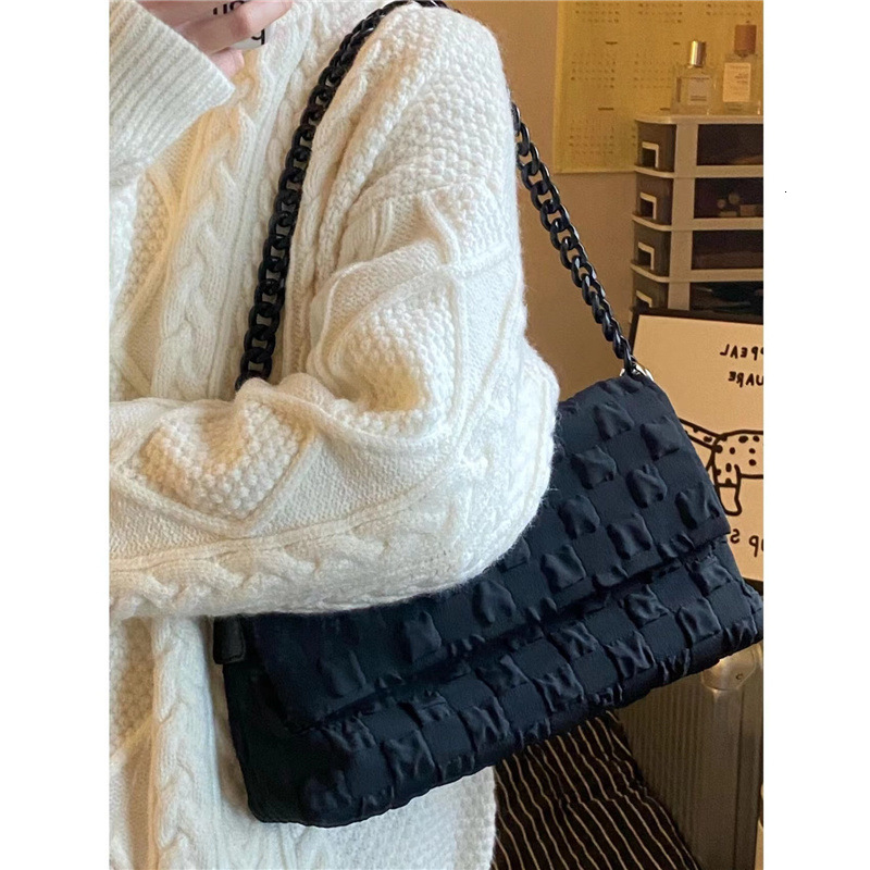 Bag Chain Messenger Canvas Armpit Crossbody Bag, Niche Texture Ins Korean Version 2024 New Women's Bag