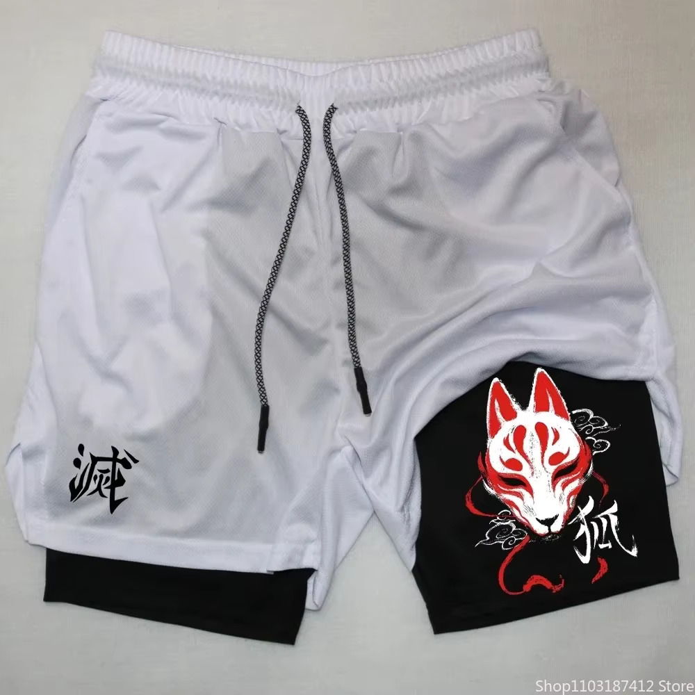 Outdoor Jogging Fitness Shorts Mens Printed Performance Double Layer Shorts Gym Workout Training Pants M-3xl