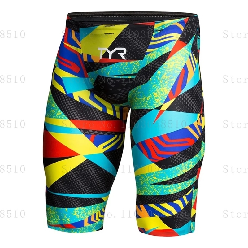 Men Swim Jammer Swimming Trunks Professional Swim Surf Trunks Beach Uv Protection Gym Endurance Athletic Training Tights Shorts y250121