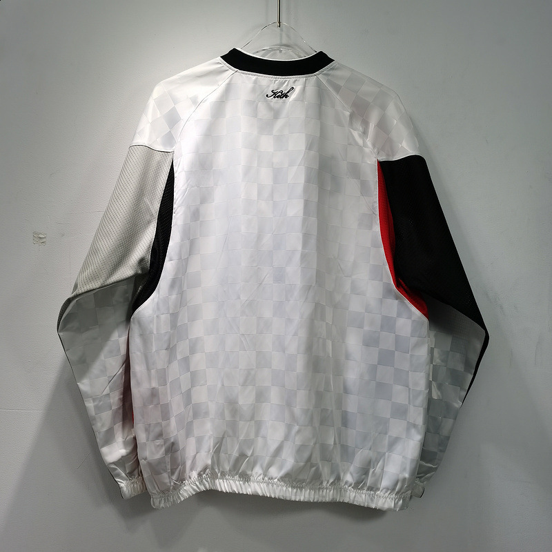 Y2K streetwear mens Gothic V-neck patch work long sleeved fashionable letter track suit hip-hop punk style womens casual sportswear top 241031