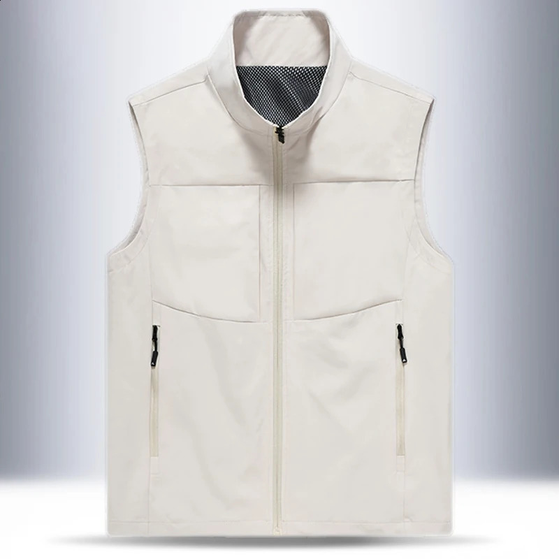Arrive 6 Pockets Men Soft Shell Vests Quality Outdoor 5XL Plus Size Quick-drying Camping Fishing Pography Cargo Waistcoat 250206