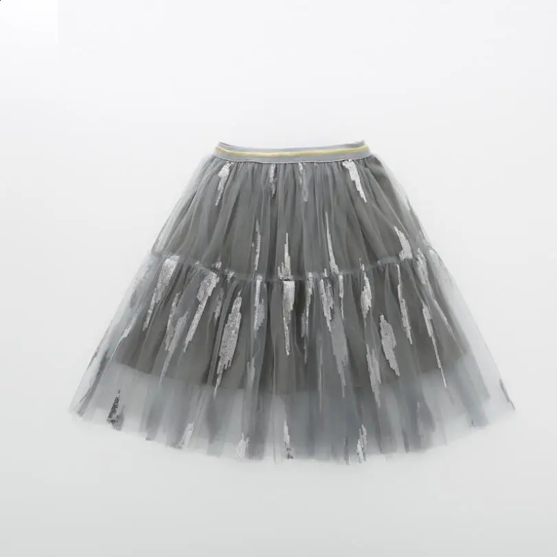 High Quality Sequined Tulle Girls Tutu Skirt Baby Shiny Wedding Girls Dance Skirts Child Skirts Girl Fluffy Long Pettiskirt 250206