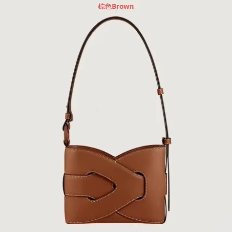 2025 Women's Fashion Woven Bucket New French Cowhide Geometric Shoulder Messenger Bag
