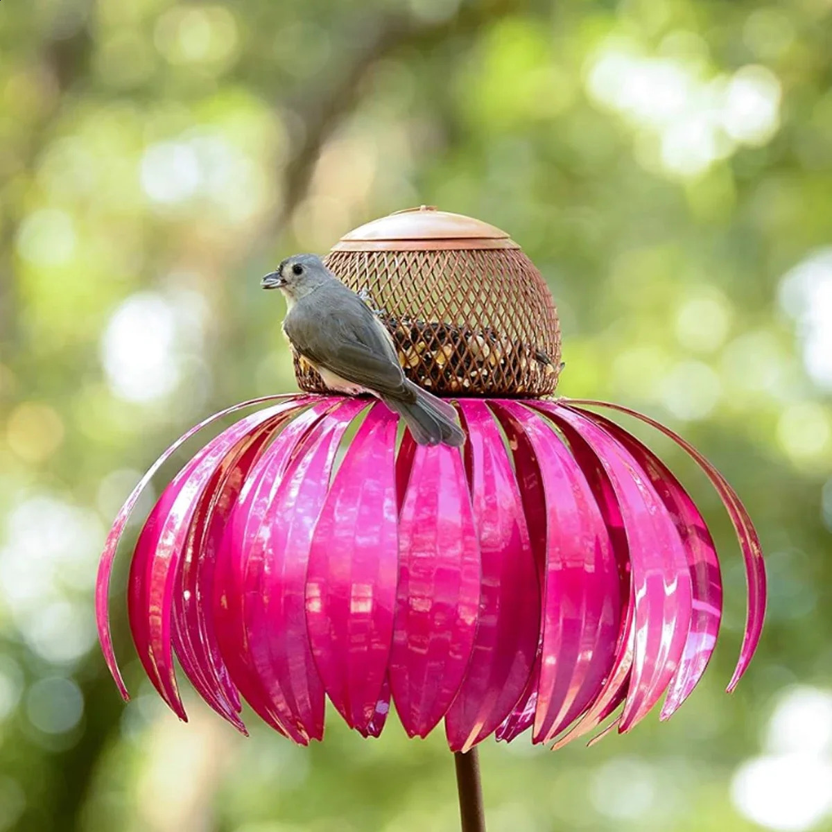 1pc Vertical Bird Feeder Anti Squirrel and Hummingbird Feeder Art Metal Flower Rack Outdoor Garden Yard Decoration 250121