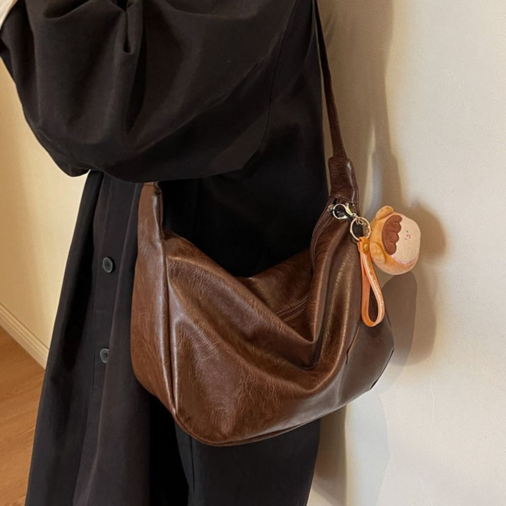 Underarm For Niche Women Fashionable Retro Dumpg Versatile Single Shoulder Crossbody Bag PU Japan and Korean Style