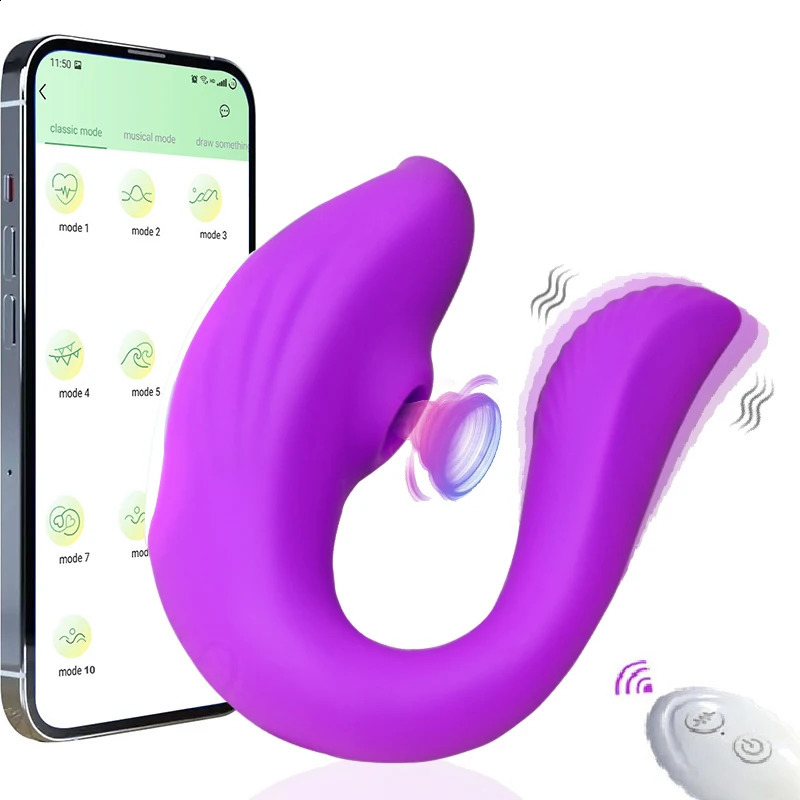 10 Modes Sucker Vibrator for Women Wearable Bluetooth APP Control G Spot Massager Oral Suction Blowjob Sex Toys Erotic for Adult 250114
