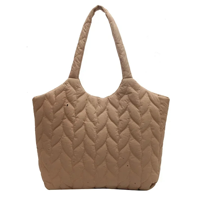 Fashion Quilted Embroidery Thread Handbag Lightweight Puffy Top-Handle Large Capacity Ladies Small Totes Bag With Mini Purse Cotton Fabric Cartoon