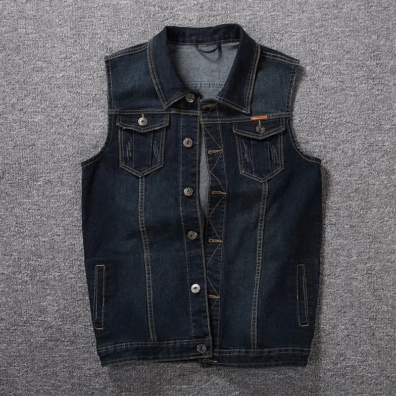 Plus Size 8XL 7XL 6XL Clothing Spring Denim Vests Mens Sleeveless Cowboy Jackets Male Vintage Casual Vest Jeans Man Waistcoat 250206