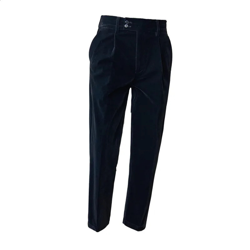Dress Pants For Men Clothing Autumn Winter Thick Elegant Velvet Man Pants Stretchable Waist Naples Mens Formal Trousers Black 250122